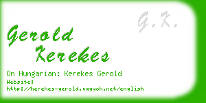 gerold kerekes business card